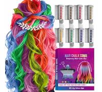 Peines Tiza Para El Cabello,Tizas Cabello NiñAs,Divertidos Y Festivos,Tinte ColoracióN Temporal Lavable Para CumpleañOs,Navidad,AñO Nuevo,Cosplay,Fiestas,Bricolaje(8)