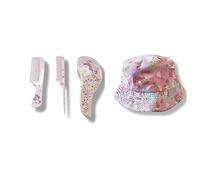 Peines y Cepillo para el Pelo con Unicornios y Bolas de Colores. Pack de 3 Unidades con Bolitas Móviles de Colores. Ultra Ligeros (Pack peines y gorro 2-4 años)