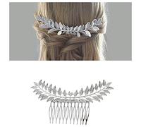 Peineta de Hoja Boho en Plata, Rama de Olivo - Accesorio Vintage para Novia y Dama de Honor