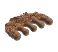 Peineta de madera de sándalo con función de masaje para el cuero cabelludo, con grabados artísticos para dragones y uso diario para desenredar el cabello y masaje