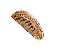 Peineta de madera natural, tallada a mano, ranura en forma de U, antiestática, no se engancha el pelo, adecuado para sombreros de hombres y mujeres (15 cm2)