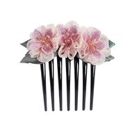 Peineta for el cabello de hilo de seda con inserto de cristal: accesorios sencillos for el cabello for peinados recogidos y mujeres adultas(C328lightpink)