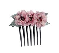 Peineta for el cabello de hilo de seda con inserto de cristal: accesorios sencillos for el cabello for peinados recogidos y mujeres adultas(C328Taropurple)