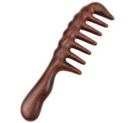 Peineta para desenredar - Peine grueso de madera para rizos y pelo, no estático natural, sándalo de madera de masaje