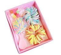 Peineta para niños esencial con peine para el pelo, banda elástica de goma para uso diario, accesorio de peinado para niños, juego de accesorios para el cabello