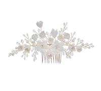 Peinetas Para El Pelo Peine lateral para el cabello de 3 piezas, peine para el cabello de boda, flores de cerámica hechas a mano, accesorios para el cabello de novia, pinzas para el peine lateral Acce