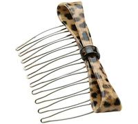 Peinetas Para El Pelo Peine lateral para el pelo con estampado de tigre y leopardo, peine para el pelo con lazo, accesorios para el cabello, peine con pinza para el pelo de acero inoxidable Accesorios