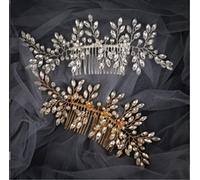 Peinetas Para El Pelo Peineta para boda, diadema nupcial, accesorio dorado para el cabello, flor, diadema nupcial para boda, damas Accesorios Pelo Mujer(Blue,Silver)