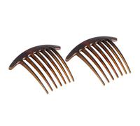 Peinetas Parcelona French Basic de 7 dientes, color carey mate, tama o grande, 4 celuloide, juego de 2 peinetas laterales para mujeres y ni as