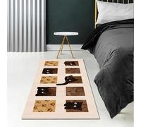 PEINIQULL Alfombra para gatos, pequeña y bonita alfombra de forma irregular para dormitorio, baño y habitación (40 x 120 cm) de 1.3 x 3.9 pies, divertida alfombra de área de dibujos animados para