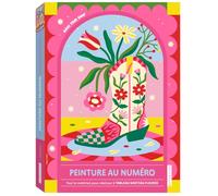 Peinture au numéro Santiag fleurie: Avec 1 tableau, 1 modèle couleur, 9 godets de peinture, 2 pinceaux, 1 crochet adhésif (Anthelion - Coffret)