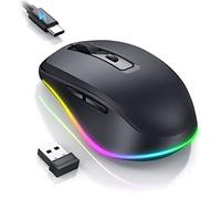 PEIOUS Ratón inalámbrico Jiggler - Ratones inalámbricos LED con movimiento de jiggler integrado, mouse móvil recargable para computadora con movimiento aleatorio indetectable que mantiene el PC