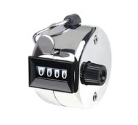 peiqiup Contador Manual, Contador de clicker de 4 dígitos, Contador de Mano de Metal para Contar, Carcasa de Metal con Anillo, para Sujetar el Dedo, para Golf Sport Coach, Plateado