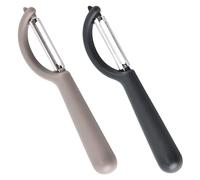 peiqiup Pelador Universal (2 Piezas), Pelador de Frutas y Verduras Multifuncional, Fabricado en Acero Inoxidable, para Cocina y Frutas, 16,5 × 3,5 cm, Gris Oscuro & Gris Claro