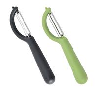 peiqiup Pelador Universal (2 Piezas), Pelador de Frutas y Verduras Multifuncional, Fabricado en Acero Inoxidable, para Cocina y Frutas, 16,5 × 3,5 cm, Negras+Verde