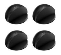 peiqiup Tope de puerta para suelo autoadhesivo (4 unidades), tope de puerta autoadhesivo con topes de goma, para todos los suelos duros para proteger puertas, color negro