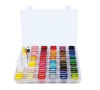 Peirich Hilo de punto de cruz, 110 colores, hilo de bordar con organizador, caja de almacenamiento, para hacer pulseras, juego de 43 herramientas de punto de cruz