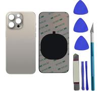 Peixiong Tapa Trasera 15 Pro MAX- Reemplazo de Cristal Trasero para iPhone 15 Pro MAX,Reemplazo de la Cubierta de Vidrio Trasero con Kit de Herramientas de reparación (Titanio Natural)