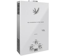 PEIXU 10L Calentador de Agua de Gas GLP Butano y Propano 20KW Calentador de Agua Calentador de Agua LPG Instantáneo Portátil,Modos de Invierno y Verano,Blanco,para Ducha Al Aire Libre,Baño,Camping