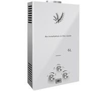 PEIXU 6L 12KW Calentador de Agua de Gas GLP Butano y Propano Calentador de Agua Calentador de Agua LPG Instantáneo Portátil,Modos de Invierno y Verano,Blanco,para Ducha Al Aire Libre,Baño,Camping