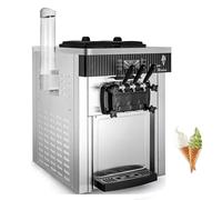 PEIXU Máquina de Helado Suave 2200W Máquinas de helado y Yogur Helado Máquina Comercial de Helados Blandos 3 Sabores Adecuado para Bares,Cafeterías,Tiendas de Té con Leche