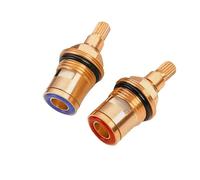 peiyee 2PCS Grifo Valvula de Cobre, Cartucho de Disco de Cobre, Cabezal Ceramico Reemplazo para Agua Fria y Caliente, Válvulas Latón Grifo Repuesto Cabezal Ceramico Reemplazo Cartucho para Cocina Baño