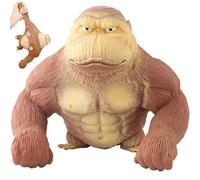 peiyee Gorila Juguete Antiestres, Juguete de Gorila de Suave Látex, Juguete de Mono Que Se Estira y Squeeze, Gorilas de Descompresión para Ocio, Entretenimiento, Alivio del Estrés (Pequeño)