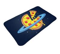peiyeety Alfombras de baño con Estampado de Pizza Planet Amarillas de Dibujos Animados, 76 x 51 cm, absorbentes, Antideslizantes, Lavables a máquina, para Ducha y baño.