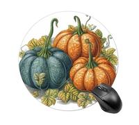 peiyeety Alfombrilla de ratón de Viaje con diseño de Calabaza y Hojas de Parra con Base de Goma Antideslizante, para Juegos, portátil, Escritorio, decoración para el hogar y la Oficina.