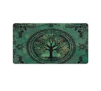peiyeety Alfombrilla de ratón Grande para Juegos Boho Green Nature, 76,2 x 40,6 cm - Alfombrilla XXL para Teclado y ratón - Base de Goma Antideslizante y Bordes cosidos duraderos