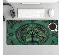 peiyeety Alfombrilla de ratón Grande para Juegos Boho Green Nature de 30 x 60 cm, Base de Goma Antideslizante, Impermeable, para Oficina, hogar y Gamers.
