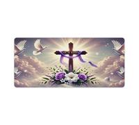 peiyeety Alfombrilla de ratón Grande para Juegos He Has Risen (91 x 40 cm) - Alfombrilla XXL para Teclado y ratón - Base de Goma Antideslizante y Bordes cosidos duraderos