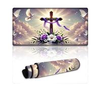 peiyeety Alfombrilla de ratón Grande para Juegos He Has Risen (Religiosa), 61 x 30 cm - Alfombrilla XXL para Teclado y ratón - Base de Goma Antideslizante y Bordes cosidos duraderos