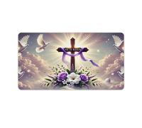 peiyeety Alfombrilla de ratón Grande para Juegos He Has Risen (Religiosa), 76 x 40 cm - Alfombrilla XXL para Teclado y ratón - Base de Goma Antideslizante y Bordes cosidos duraderos