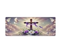 peiyeety Alfombrilla de ratón Grande para Juegos He Has Risen (Religiosa), 80 x 30 cm - Alfombrilla XXL para Teclado y ratón - Base de Goma Antideslizante y Bordes cosidos duraderos