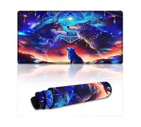 peiyeety Alfombrilla de ratón Grande para Juegos Mystical Howling Wolves (61 x 30 cm) - Alfombrilla XXL para Teclado y ratón - Base de Goma Antideslizante y Bordes cosidos duraderos