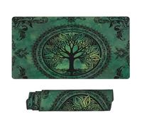 peiyeety Alfombrilla de ratón para Juegos Boho Green Nature, tamaño Grande, 30 x 16, para Teclado y ratón, Impermeable, Base de Goma Antideslizante y Bordes cosidos.