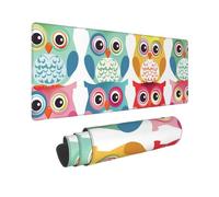 peiyeety Alfombrilla de ratón para Juegos, Grande, con diseño de búho de Colores, Impermeable, Antideslizante, para Escritorio de Oficina y portátil, 30 x 80 cm