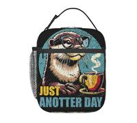 peiyeety Bolsa de almuerzo portátil Just An Otter Day, reutilizable, con cierre de cremallera, a prueba de fugas, para el trabajo, la oficina y el picnic.