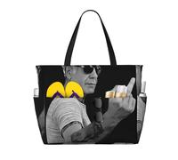peiyeety Bolso de playa grande Anthony Cool Bourdain para mujer con cremallera y bolsillo impermeable, bolso de gimnasio ligero y plegable para viajes, compras, natación, deportes