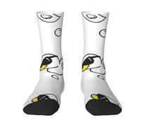 peiyeety Calcetines de tubo a media pantorrilla con estampado 3D de gafas de sol de pato, suaves y transpirables, para hombre y mujer, color blanco.