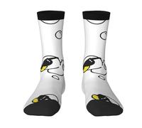 peiyeety Calcetines de tubo a media pantorrilla con estampado 3D de gafas de sol de pato, suaves y transpirables, para hombre y mujer, color blanco.