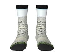 peiyeety Calcetines de tubo a media pantorrilla con estampado 3D divertidos y novedosos del Salmo 27:1, suaves y transpirables, para hombre y mujer, color blanco.
