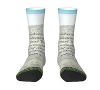 peiyeety Calcetines de tubo a media pantorrilla con estampado 3D divertidos y novedosos del Salmo 27:1, suaves y transpirables, para hombre y mujer, color blanco.