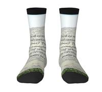 peiyeety Calcetines de tubo a media pantorrilla con estampado 3D divertidos y novedosos del Salmo 27:1, suaves y transpirables, para hombre y mujer, color blanco.