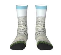 peiyeety Calcetines de tubo a media pantorrilla con estampado 3D divertidos y novedosos del Salmo 27:1, suaves y transpirables, para hombre y mujer, color blanco.