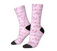 peiyeety Calcetines deportivos casuales con diseño de dragón verde rosa para mujer y hombre