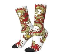 peiyeety Calcetines deportivos casuales con diseño de dragón y tatuaje asiático para mujer y hombre
