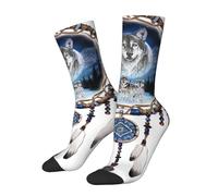 peiyeety Calcetines deportivos casuales con diseño de lobo atrapasueños nativo de EE. UU. para mujeres y hombres
