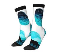 peiyeety Calcetines deportivos casuales con diseño de lobo nocturno y galaxia Paw para mujer y hombre